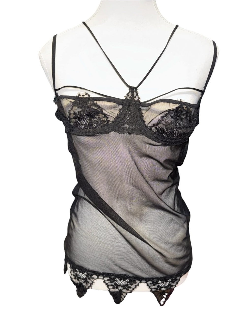 Vintage strappy lace chemise